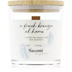Nacomi Soy Candle Home Fragrances dišeča sveča z lesenim stenjem 140 g