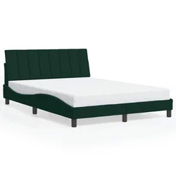 Vidaxl Posteljni okvir brez vzmetnice Hanko temno zelen 120x200 cm žamet