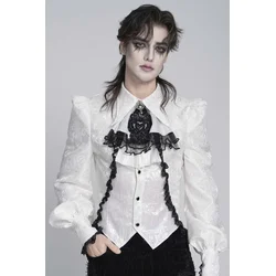 Kravata plastron DEVIL FASHION - Royal Palace - bela - AS28802
