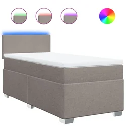 Vidaxl Box spring postelja z vzmetnico taupe 80x200 cm blago