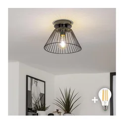 Brilagi - LED prislonski luster CERIA WIRE 1xE27/40W/230V, prečnik 21 cm, crne boje