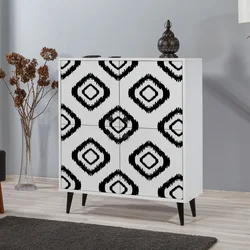 Hanah Home Komoda Multilux Fas 95x111x36cm Belo-Crna