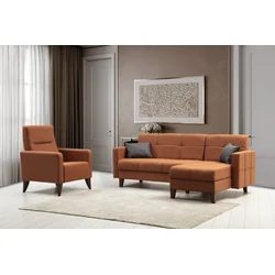 ATELIER DEL SOFA Ugaona garnitura i fotelja Polya L Tile Red
