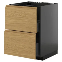 METOD / KNIVSHULT Pod.element sudop. i 2front/2fioke, Crnosiva/Voxtorp im. hrastovine, 60x60 cm