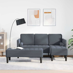 Set sofe s jastukom 2 pcs Tamno siva Poliester