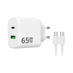 Winner Group - Brzi punjač 2x USB PD 65W + USB kabl USB-C / USB-C 1 m