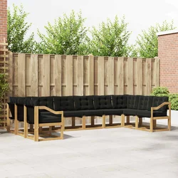 Set vanjskih sofa s jastukom 10 pcs Bijela i crna