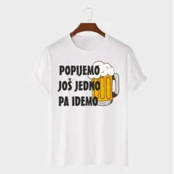 MAFIMI Muška majica Pijemo još jedno pa idemo, Bela