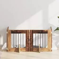 Vrata za pse s postoljem 4 pcs Staro drvo 60 x 60 cm