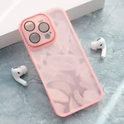 Maska Glitter Feather za iPhone 16 Pro Max roze