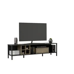 NISKA KOMODA  180/49/42 cm  crna, boja hrasta
