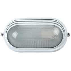 OVALNA VANJSKA ZIDNA LAMPA S PREGRADOM BIJELA + SHADE MAX 60W VK/01006/W