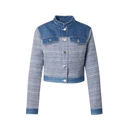 GUESS Prehodna jakna ELSIE modra/moder denim/svetlo modra/bela