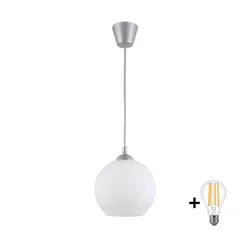 Brilagi - LED luster na sajli RETRO GLASS 1xE27/60W/230V prečnik 15 cm srebrna/bela