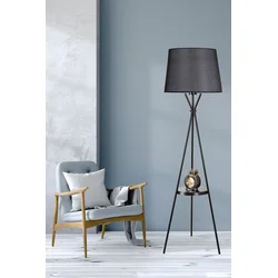 Opviq Podna lampa Venedik, 165 cm, E27, Crna