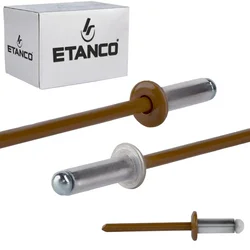 Aluminijaste odprte zakovice 4,8x12mm RAL 8003