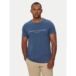 Tommy Hilfiger Majica Logo MW0MW11797 Modra Regular Fit