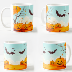 Keramička šolja Halloween, 330ml, Višebojna
