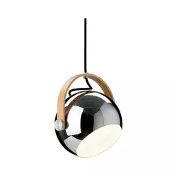 Halo Design 734443 - Luster na sajli DC 1xE27/40W/230V prečnik 18 cm sjajni hrom/hrast