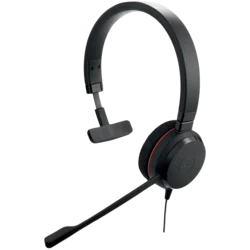 JABRA EVOLVE 20 MS Mono USB Headband, Noise cancelling,USB connector, with mute-button and volume control on the cord, with foam ear cushion, Microsof
