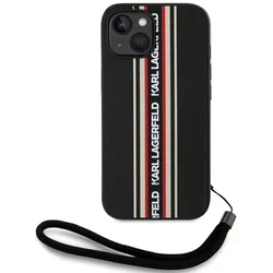 Ovitek Karl Lagerfeld Case Saffiano Athleisure Stripes Cord for iPhone 15 red (KLHCP15SPAMSCNSR)