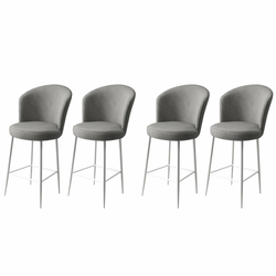 HANAH HOME Set 4 barske stolice Fora Grey White