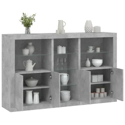 Komoda s LED svjetlima siva boja betona 162 x 37 x 100 cm