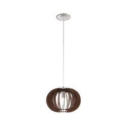 Eglo 95023 - Luster na sajli STELLATO 1xE27/60W/230V prečnika 30 cm, braon