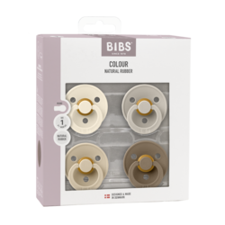 BIBS - Colour 4 pack 6-18m - Ivory/Sand/Vanilla/Dark Oak