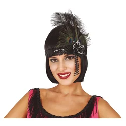 Guirca Naglavni trak s perjem – črna