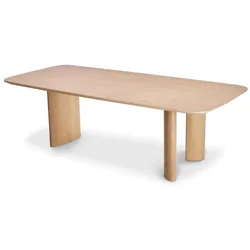 Casa Padrino luxury dining table natural 241 x 109.5 x H. 77 cm - Rectangular solid wood kitchen table - Dining room furniture - Luxury furniture - Luxury furnishings