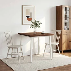 vidaXL 90 x 90 x 75 cm Masiven les akacije Temno rjava in bela Kvadrat