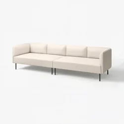 LILLEHEM 4-seda modularna zofa, Vissle/bež kovina
