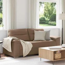 vidaXL Dvosed Cappuccino 140 cm umetno usnje