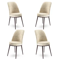 Hanah Home Set 4 trpezarijske stolice Dexa Krem-Braon