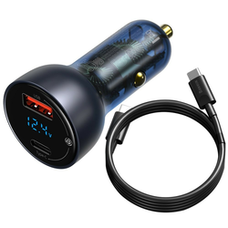 Avtopolnilec Baseus inAuto s QC4.0 in PD3.0 izhodoma ter priloženim USB-C kablom 5A - siv