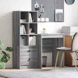Stol s ladicama s policom s pohranom 2 pcs Siva Sonoma