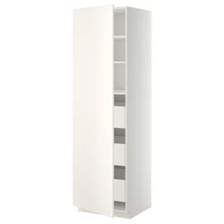 METOD / MAXIMERA Visoki element s fiokama, bela/Veddinge bela, 60x60x200 cm