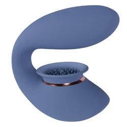 shumee Twitch 3 - Polnilni vibrator in sesalnik - Silikonski - 10 hitrosti - Modro/siv