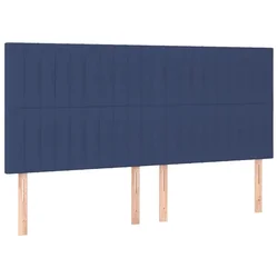 Vidaxl Vzglavje postelje modro 200x5x118/128 cm blago