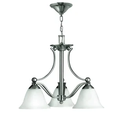 Elstead Lighting Elstead Bolla Večkraki lestenec, 3 svetle barve, brušen nikelj, E27, (22099640)