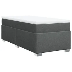 Vidaxl Box spring postelja z vzmetnico temno siva 80x200 cm blago