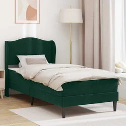 Krevetna konstrukcija 2 pcs Tamnozelena 90 x 190 cm Baršun