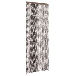 VIDAXL Zavesa proti mrčesu rjava in bela 90x200 cm šenilja