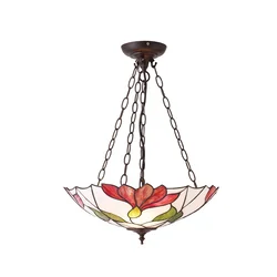 Endon 70946 - Luster na lancu Tiffany BOTANICA 3xE27/60W/230V prečnik 45 cm