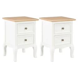 vidaXL Nočna omarica 2 kosa MDF 35x30x49 cm bela