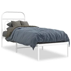Vidaxl Kovinski posteljni okvir brez vzmetnice z vzglavjem 75x190 cm