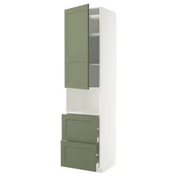 METOD / MAXIMERA Vis.elem.mikrotal. s vratima/2fioke, bela/Axstad sivozelena, 60x60x240 cm