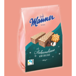 Manner hrustljave napolitanke Winterwaffel Kokosmakrone 185g
