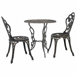 3-dijelni bistro set od lijevanog aluminija